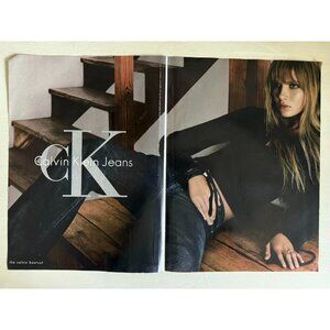 Vintage Y2K Calvin Klein Jeans Denim Sultry Sexy Model Advertisement Print Ad